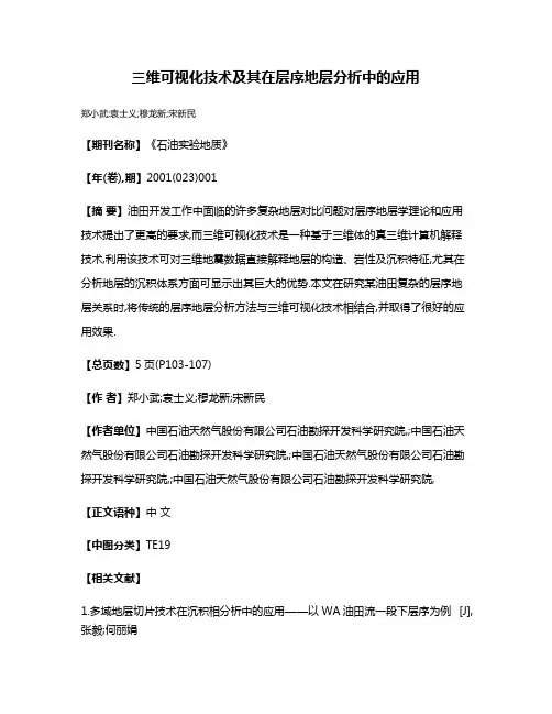 三维可视化技术及其在层序地层分析中的应用