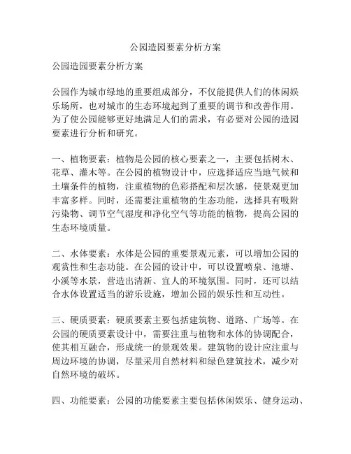 公园造园要素分析方案