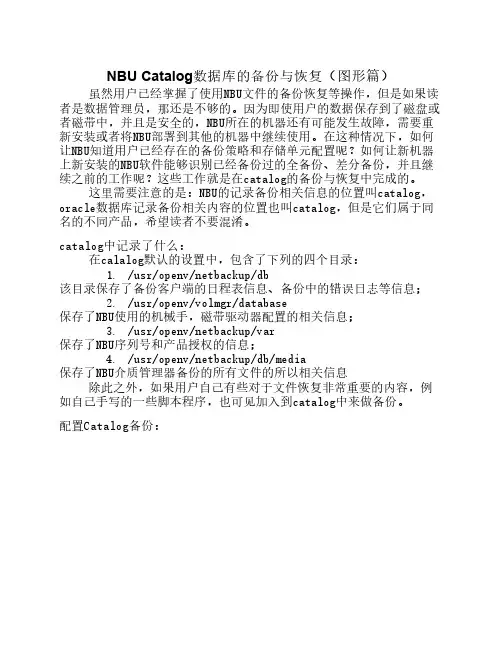 NBU Catalog数据库的备份与恢复