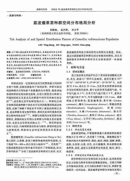 荔波瘤果茶种群空间分布格局分析
