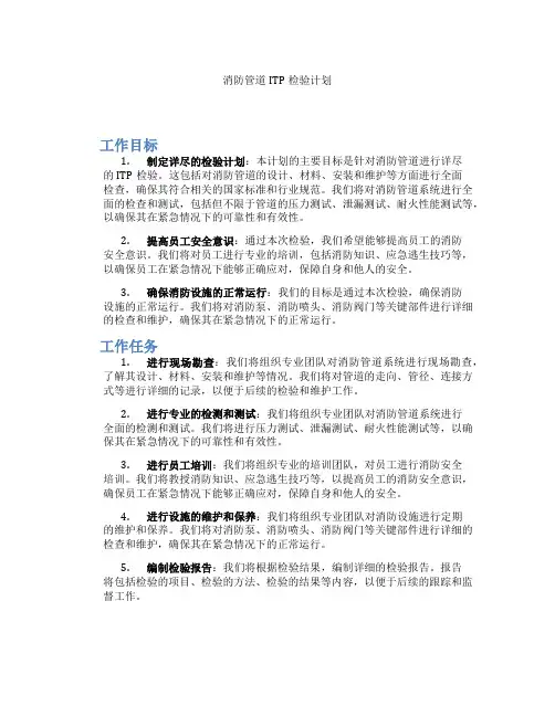 消防管道ITP检验计划