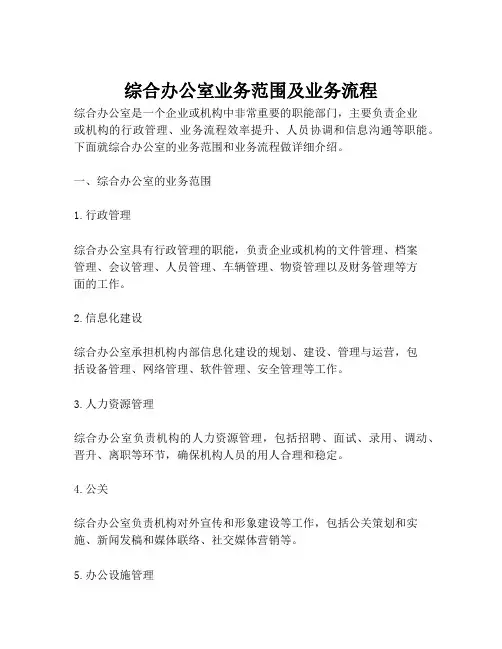 综合办公室业务范围及业务流程