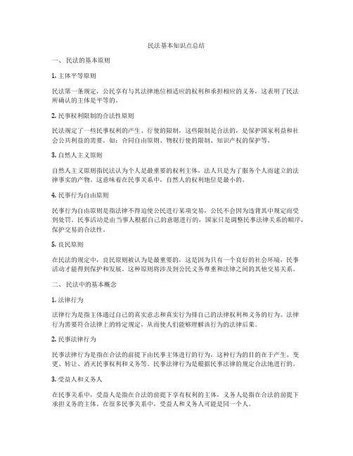 民法基本知识点总结