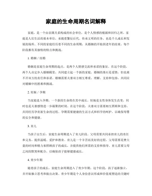 家庭的生命周期名词解释