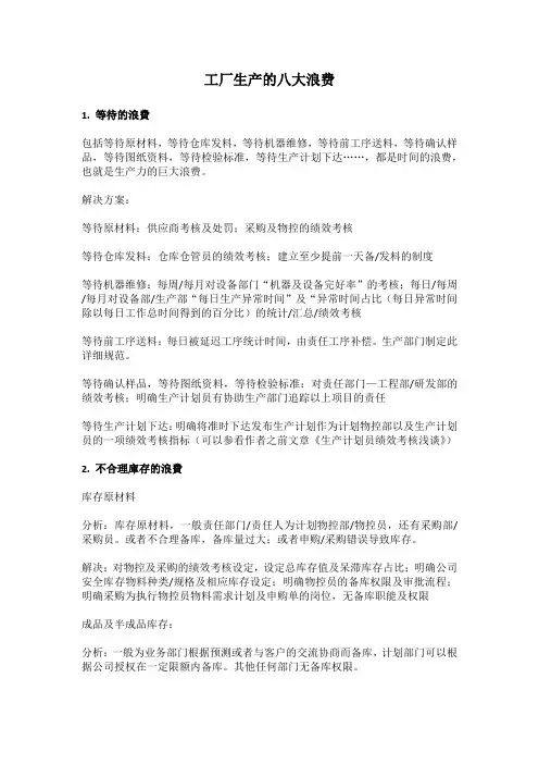 工厂生产的八大浪费