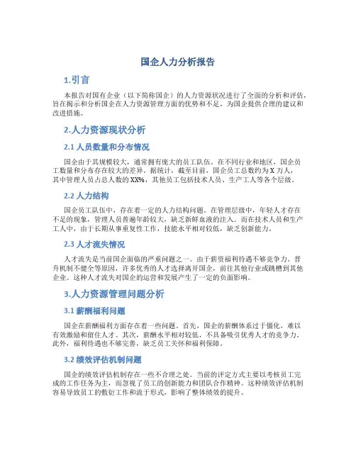 国企人力分析报告