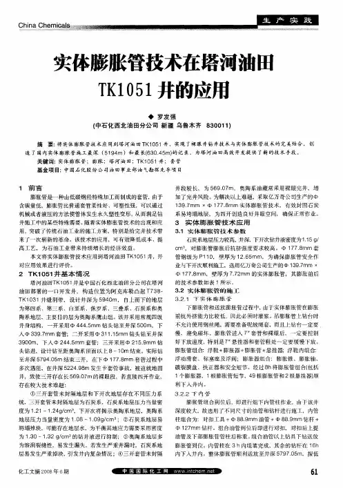 实体膨胀管技术在塔河油旺TK1051井的应用