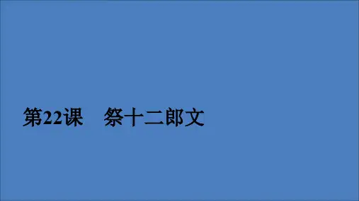 2020学年高中语文第五单元散而不乱气脉中贯第22课祭十二郎文课件新人教版选修《中国古代诗歌散文欣赏》