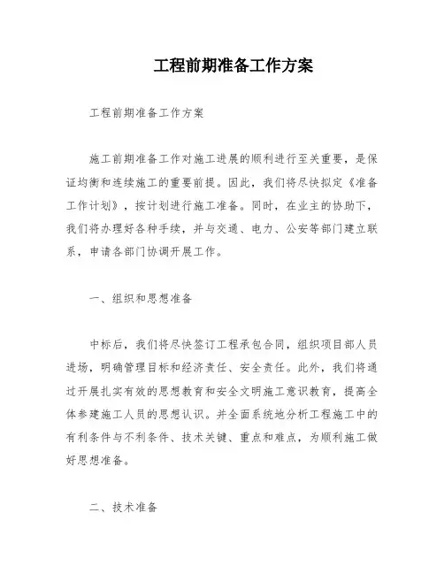 工程前期准备工作方案