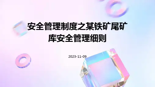 安全管理制度之某铁矿尾矿库安全管理细则