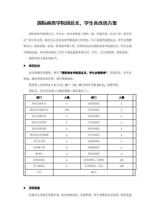 团总支、学生会改选方案