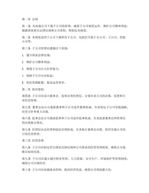 下属子公司管理制度