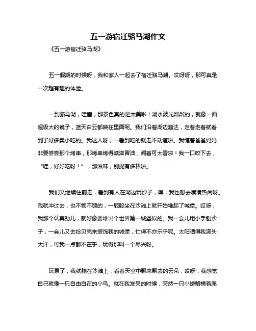 五一游宿迁骆马湖作文