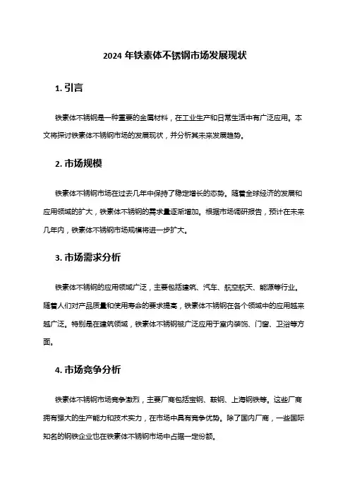 2024年铁素体不锈钢市场发展现状