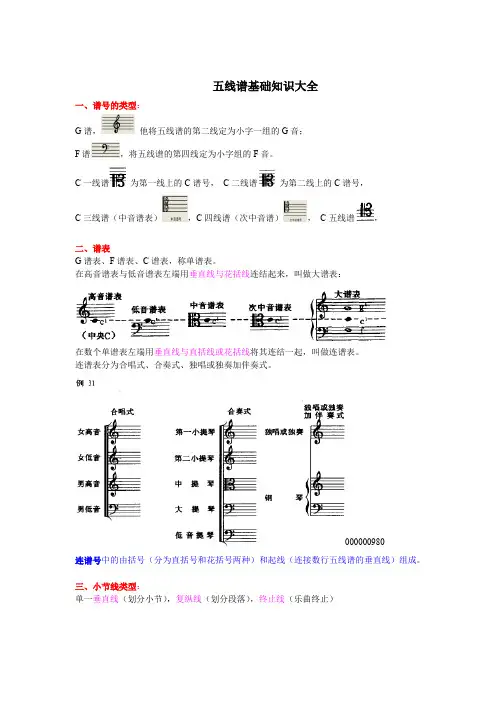 五线谱基础知识大全