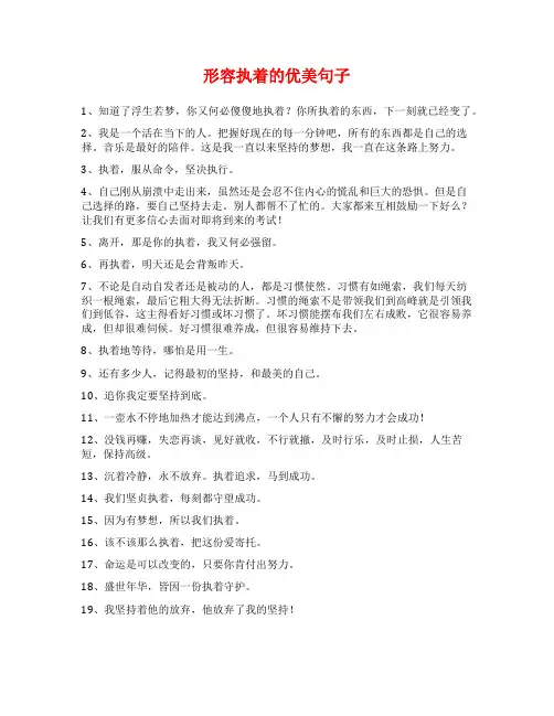 形容执着的优美句子