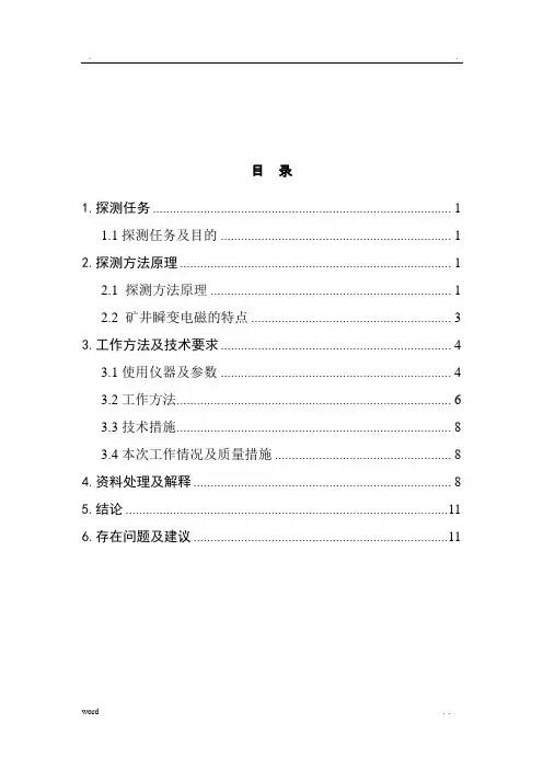 井下瞬变电磁报告