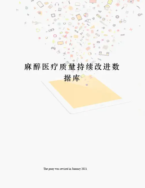 麻醉医疗质量持续改进数据库