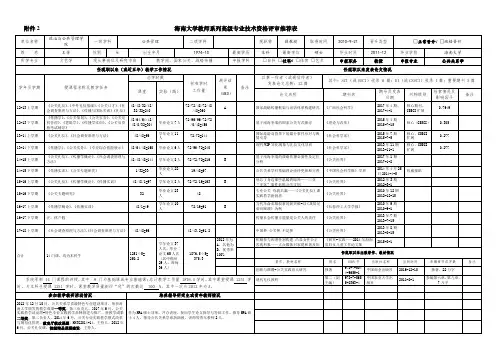 海南大学教师系列高级专业技术资格评审推荐表