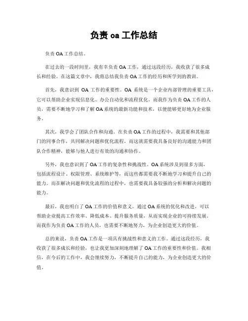 负责oa工作总结