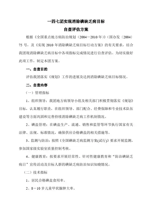 实现消除IDD目标自评方案