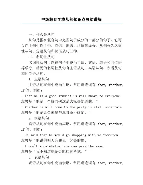 初中从句知识点总结讲解