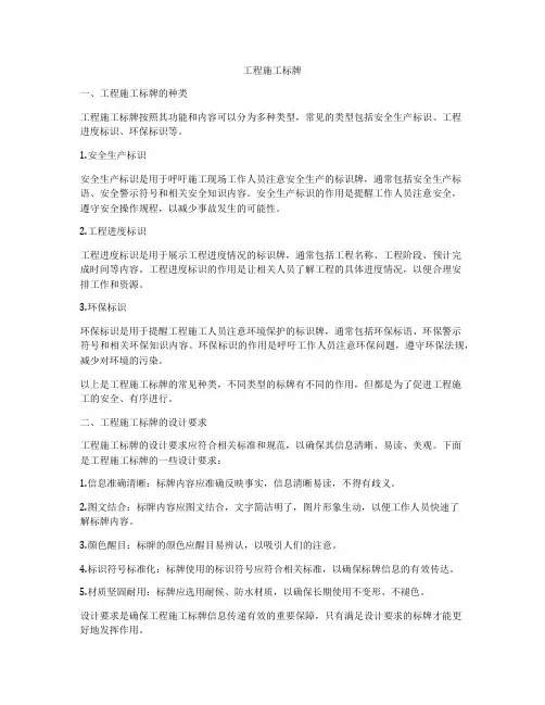工程施工标牌