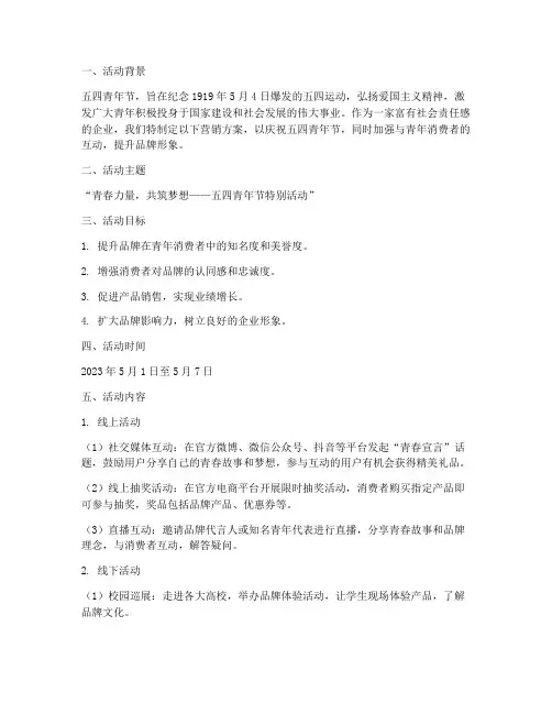 五四青年节营销方案