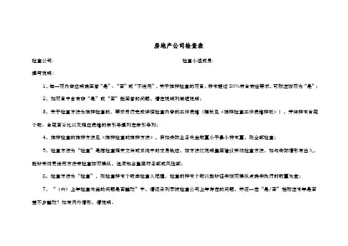 房地产公司检查表