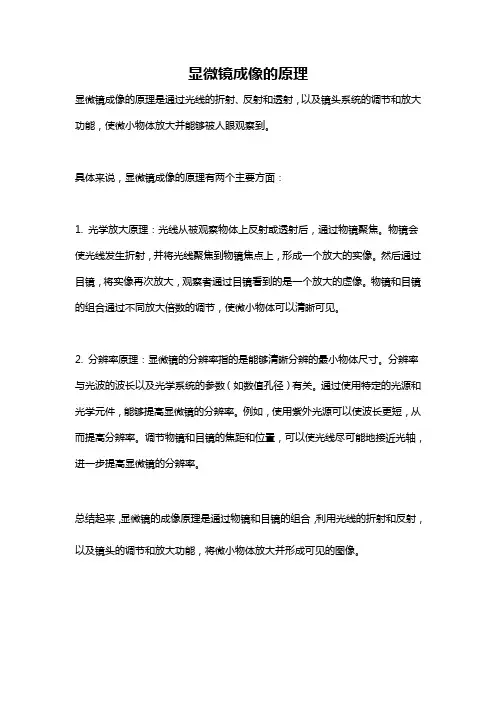 显微镜成像的原理