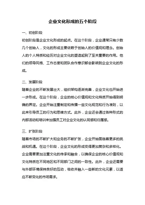企业文化形成的五个阶段