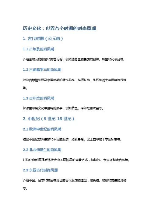 历史文化：世界各个时期的时尚风潮