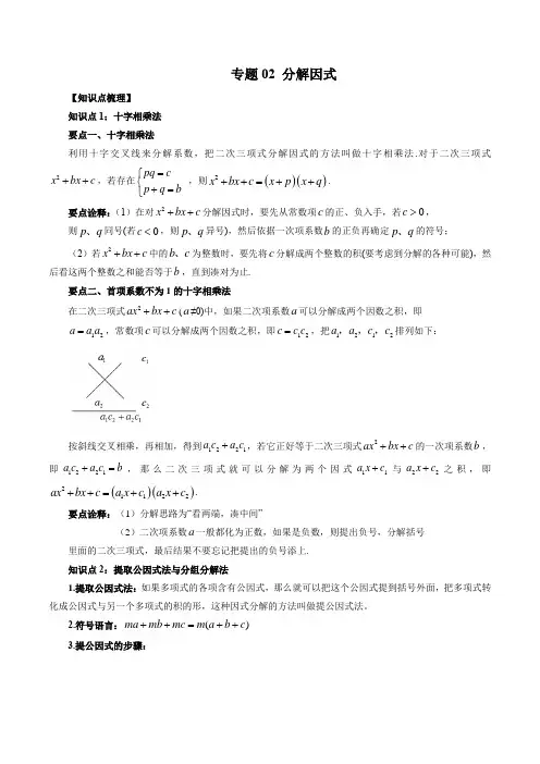 专题02 分解因式(解析版)