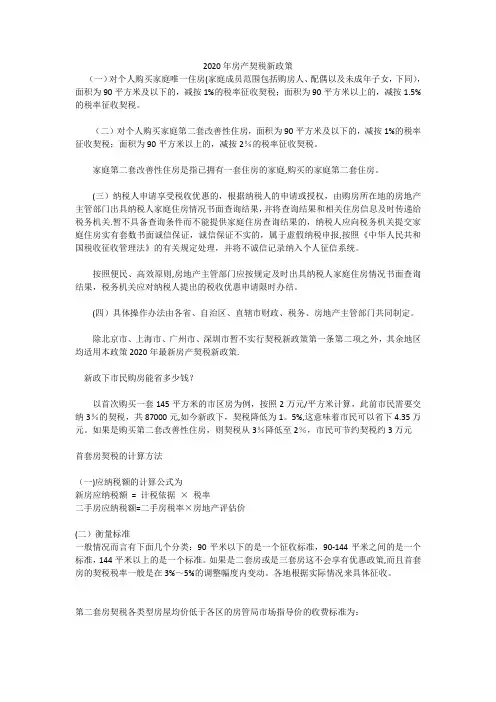 2020年房产契税新政策【范本模板】