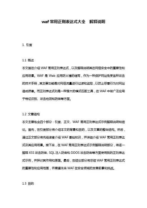 waf常用正则表达式大全__解释说明
