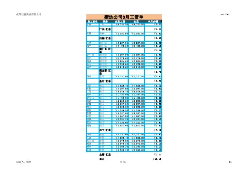 3月工资单(一)
