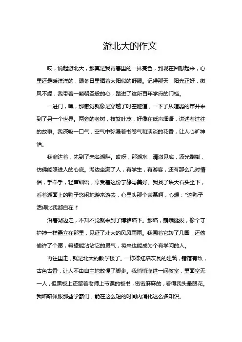 游北大的作文