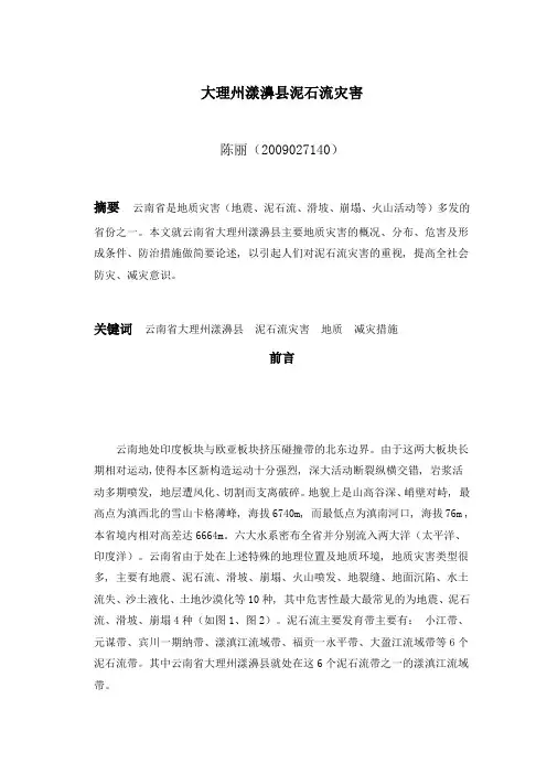 漾濞县地质灾害