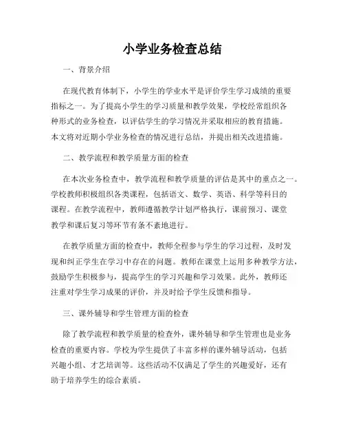 小学业务检查总结