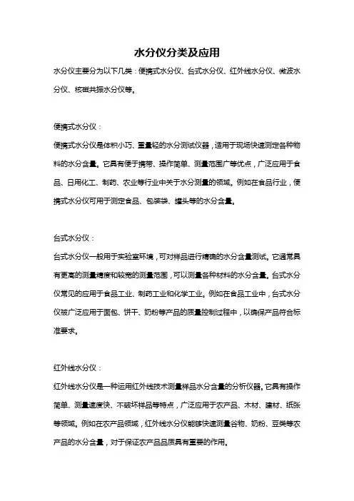 水分仪分类及应用