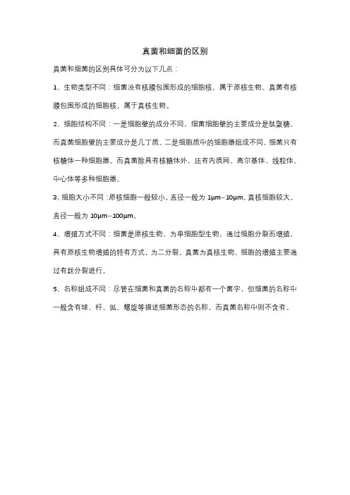 真菌和细菌的区别