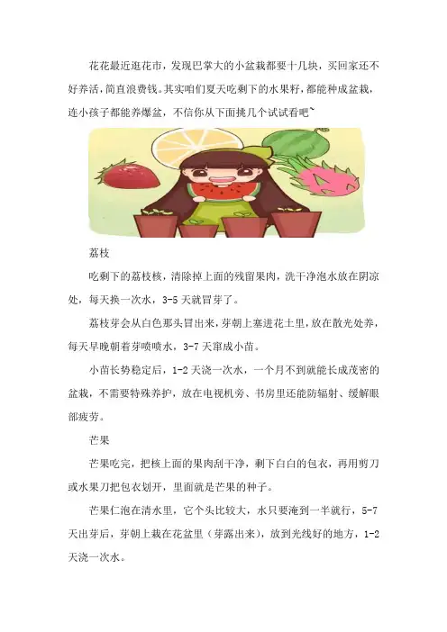 水果籽丢盆里,呼呼冒绿芽,1年结果100个!