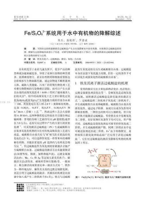 FeS2O82-系统用于水中有机物的降解综述