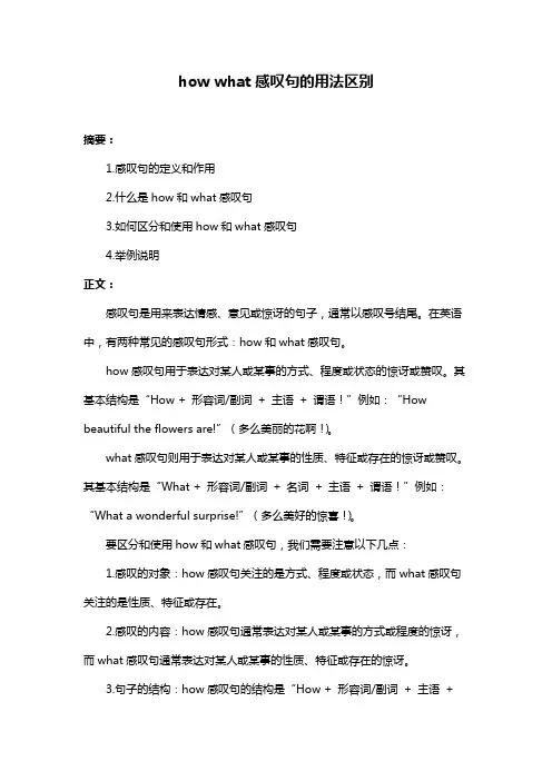 how what感叹句的用法区别
