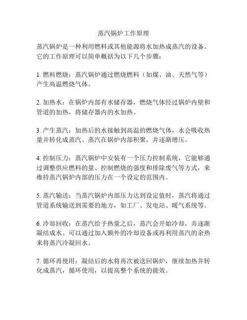 蒸汽锅炉工作原理