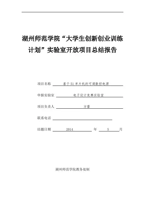 实验室开放项目总结报告