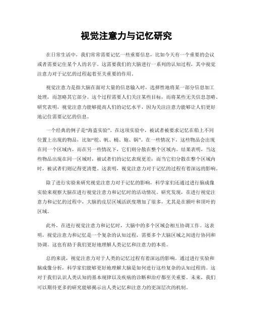视觉注意力与记忆研究