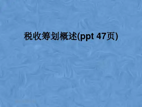 税收筹划概述(ppt 47页)