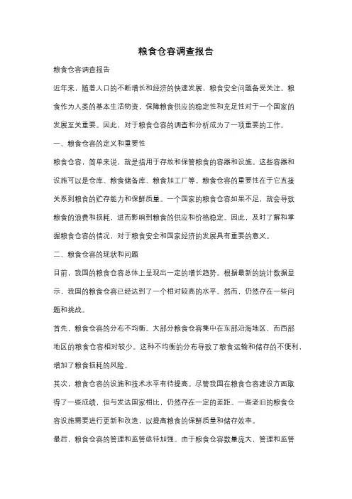 粮食仓容调查报告