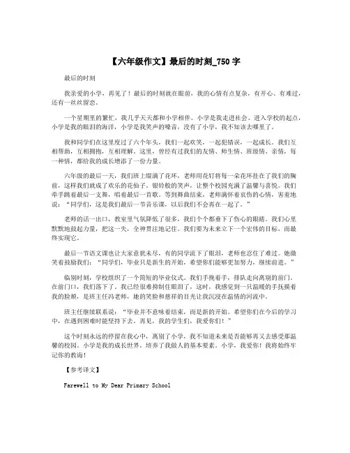 【六年级作文】最后的时刻_750字